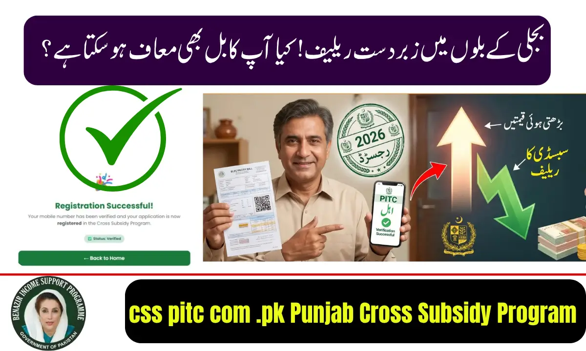 css pitc com .pk Punjab Cross Subsidy Program 2026